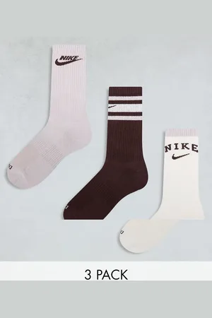 Nike Nike Everyday Plus Cushioned 3 pack crew socks in burgundy