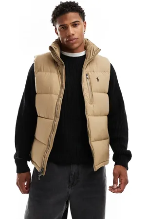 Ralph Lauren Down puffer gilet in khaki tan