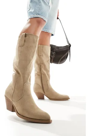 Truffle Collection Heeled western boots in stone
