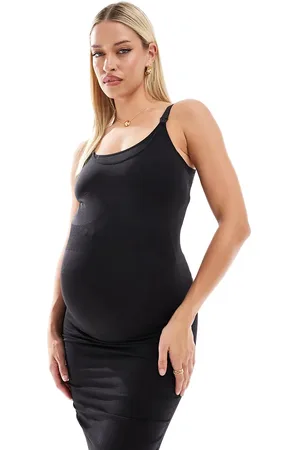 Mama;licious Mamalicious Maternity jersey midi dress with nursing funtion in