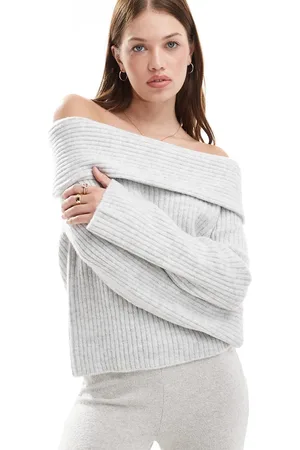 New Look Ribbed bardot jumper in