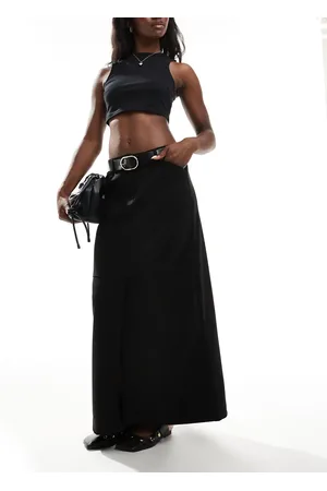VERO MODA Split front faux suede maxi skirt in