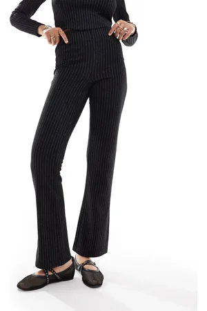 Pieces® Flared jersey high waist trouser co-ord in pinstripe