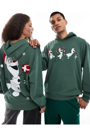 ASOS Disney Christmas oversized hoodie with Frozen Olaf prints in