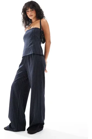 ASOS Co-ord pinstripe jersey trousers in navy
