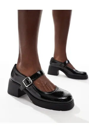 ASOS Saxton chunky mary jane heeled shoes in patent