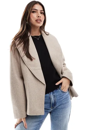 ONLY Wrapped short coat in beige