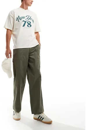 New Look Relaxed carpenter trousers in dark khaki
