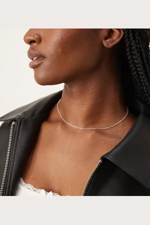Orelia Textured oval link 16"" chain necklace in sterling