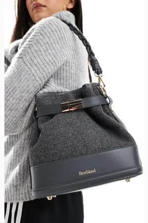 River Island Wool bucket bag in