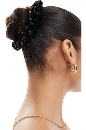 Pieces® XL scrunchie in velour sequin