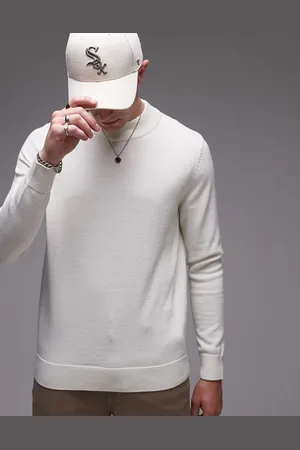 SELECTED Mock neck knitted jumper in cream