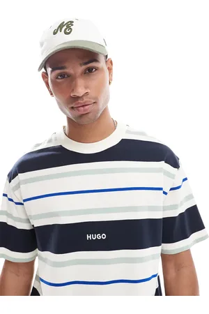 Hugo Blue Nariles oversized t-shirt in and blue horizontal stripes