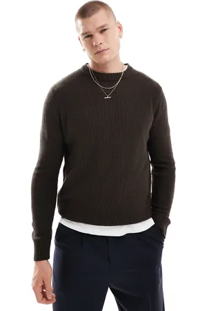 JACK & JONES Textured crew neck jumper in