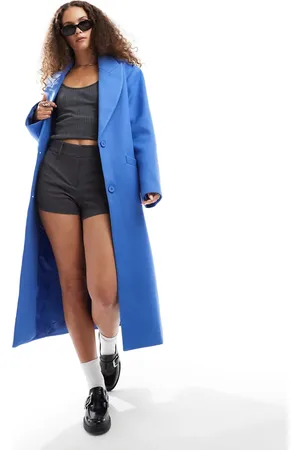Lioness Formal drop shoulder maxi coat in cobalt