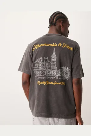 Abercrombie & Fitch City scenic back logo vintage acid wash oversized t-shirt in