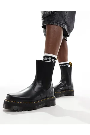 Dr. Martens Unisex 2976 hi quad squared chelsea boots in polished smooth leather