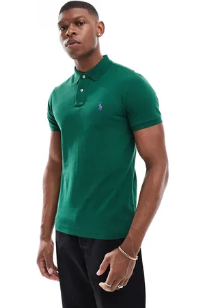 Ralph Lauren Icon logo slim fit pique polo in dark