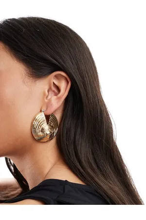 8 Other Reasons 18k plated textured chunky hoop earrings