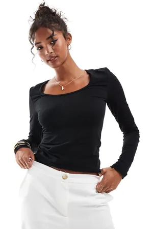 & OTHER STORIES Slim fit scoop neck long sleeve top in