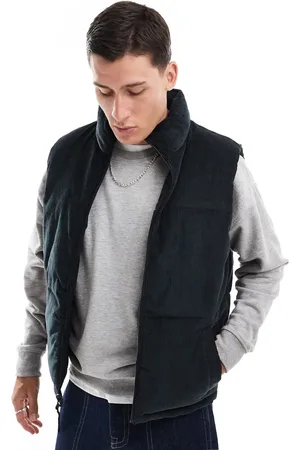 Hollister Reversible nylon/cord relaxed fit puffer vest in