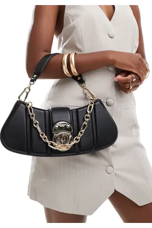 Steve Madden Btwyla cresent shoulder bag with chain detail and lock clasp in