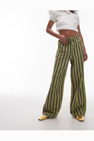 Topshop Stripe linen trouser in multi