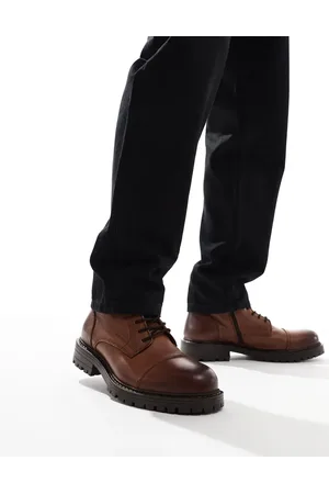 JACK & JONES Chunky leather lace up boot in