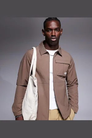The North Face Logo pocket zip overshirt in exclusive to ASOS