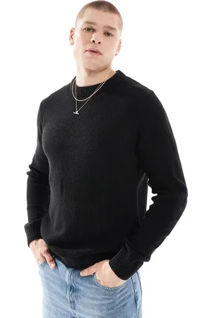 JACK & JONES Textured crew neck jumper in