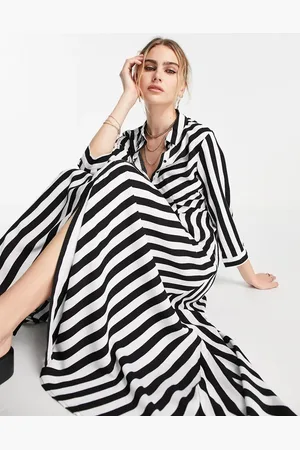 Y.A.S Maxi shirt dress in bold stripe