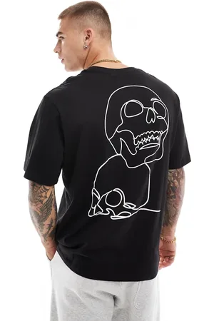 JACK & JONES Oversized t-shirt with skulls back print in