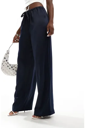 Y.A.S High waisted wide leg satin trouser in
