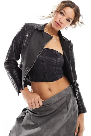AllSaints Leoni leather biker jacket in
