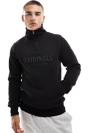 JACK & JONES Half zip sweat with 3d print logo in