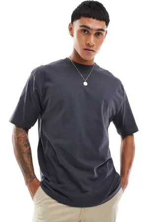 ASOS Relaxed t-shirt with abstract city back print in charcoal