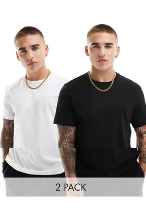 French Connection French Connection 2 pack short sleeve t-shirt in black and white