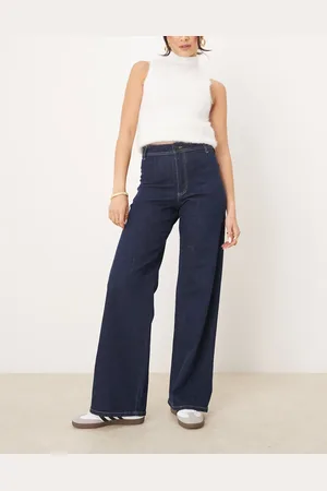 JDY High waist wide leg jeans in dark