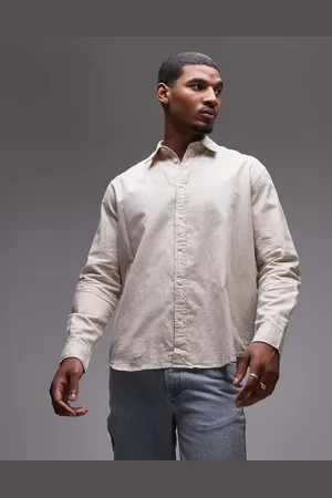 SELECTED Oversized boxy shirt in cream