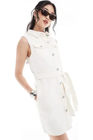 New Look Denim sleeveless shirt mini dress