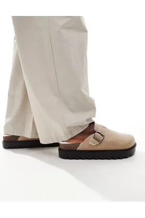 ASOS Mule clogs in beige with faux fur lining