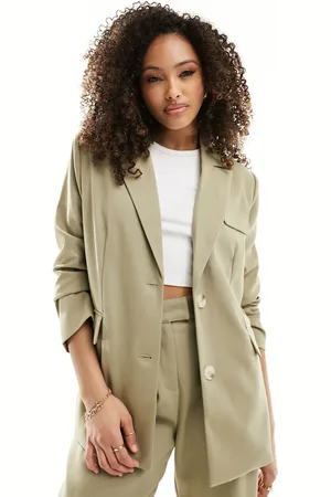 4th & Reckless Tailored oversized blazer co-ord in olive