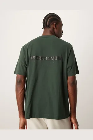 Abercrombie & Fitch Centre and back logo print vintage oversized fit t-shirt in dark