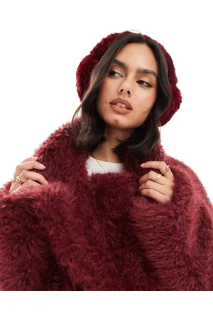 My Accessories Faux fur ear muffs in burgundy