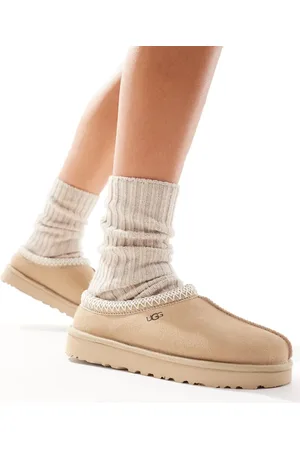 UGG Tasman shearling lined shoes in stone