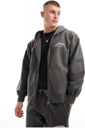Good For Nothing Garment dye zip through hoodie in