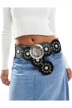 Stradivarius Studded western coin belt in