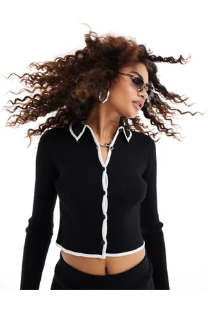 Kiss The Sky Collared cardigan with white pipping in