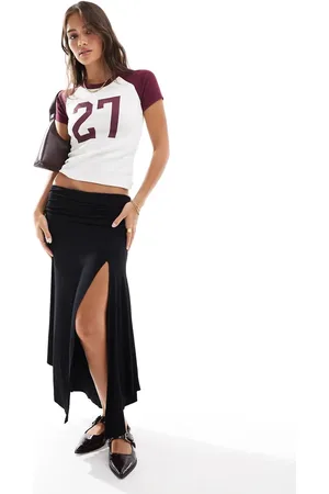 Bershka Draped maxi skirt in
