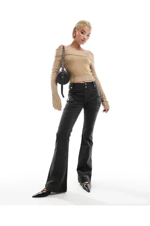 Emory Park High waisted cord trousers in charcoal